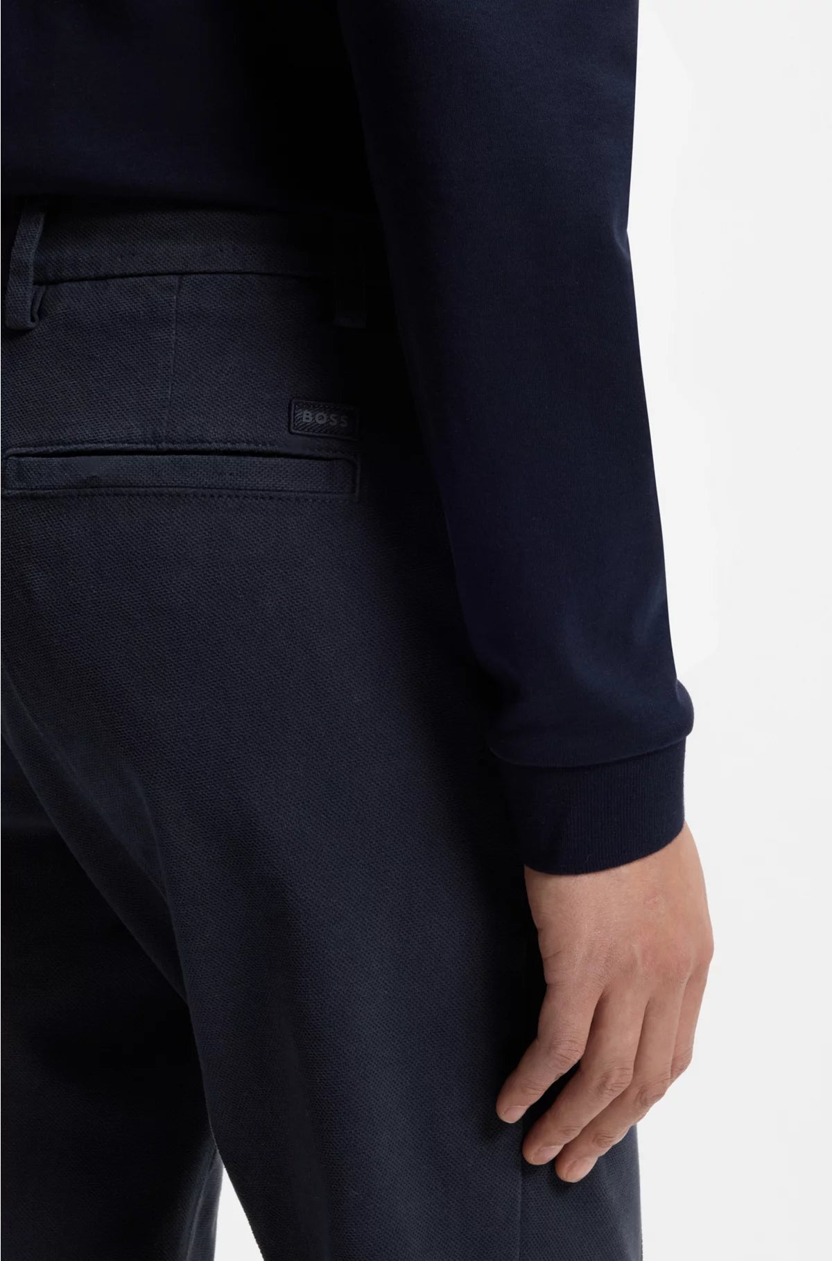 SLIM-FIT TROUSERS IN STRUCTURED STRETCH COTTON